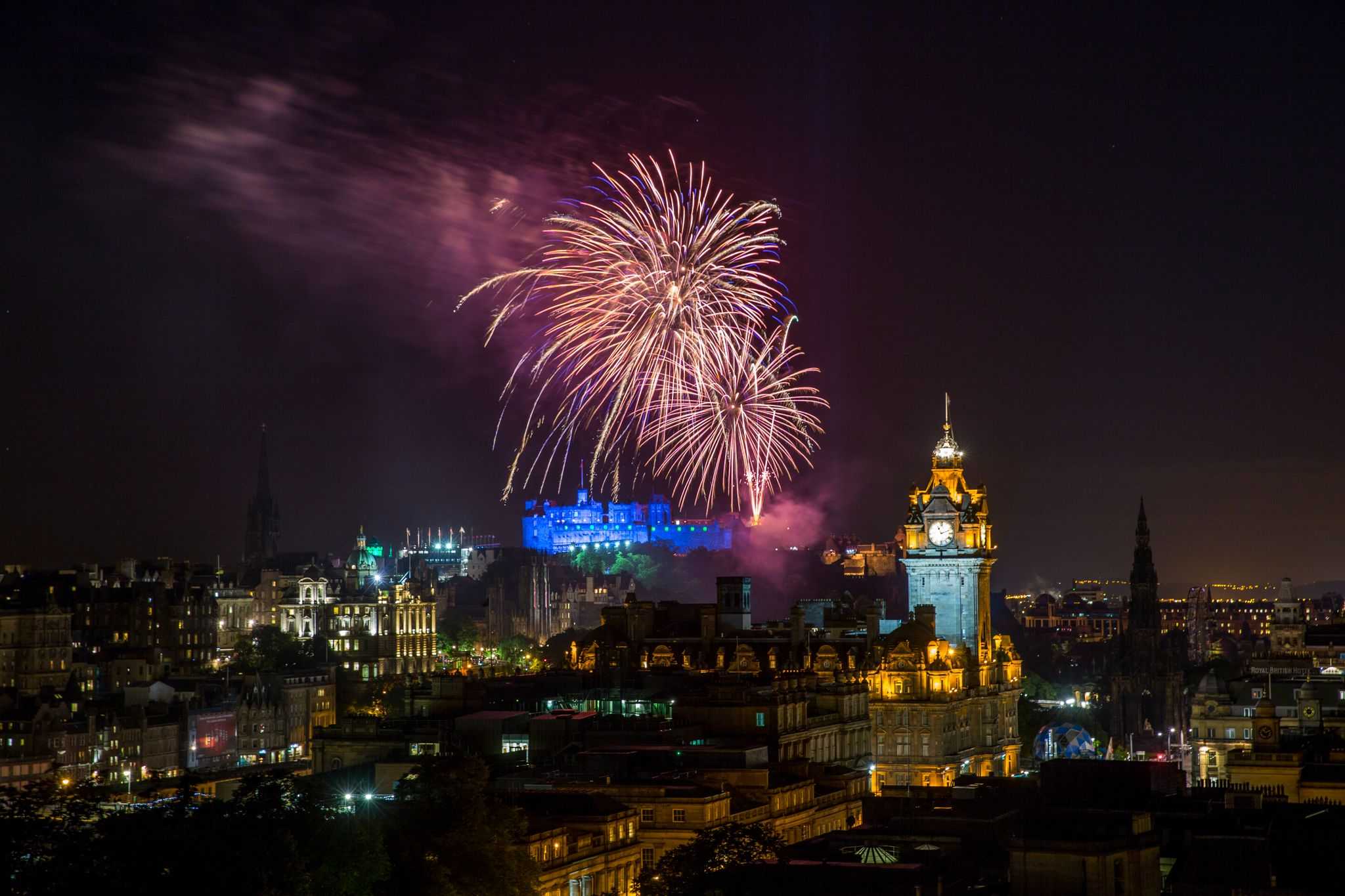 Fireworks over Edinburgh Castle