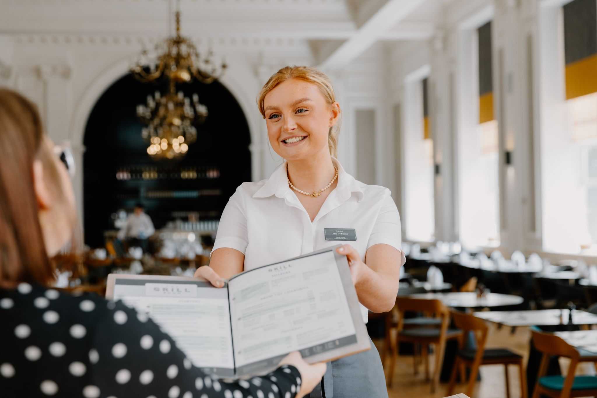 Waitress carrying food order