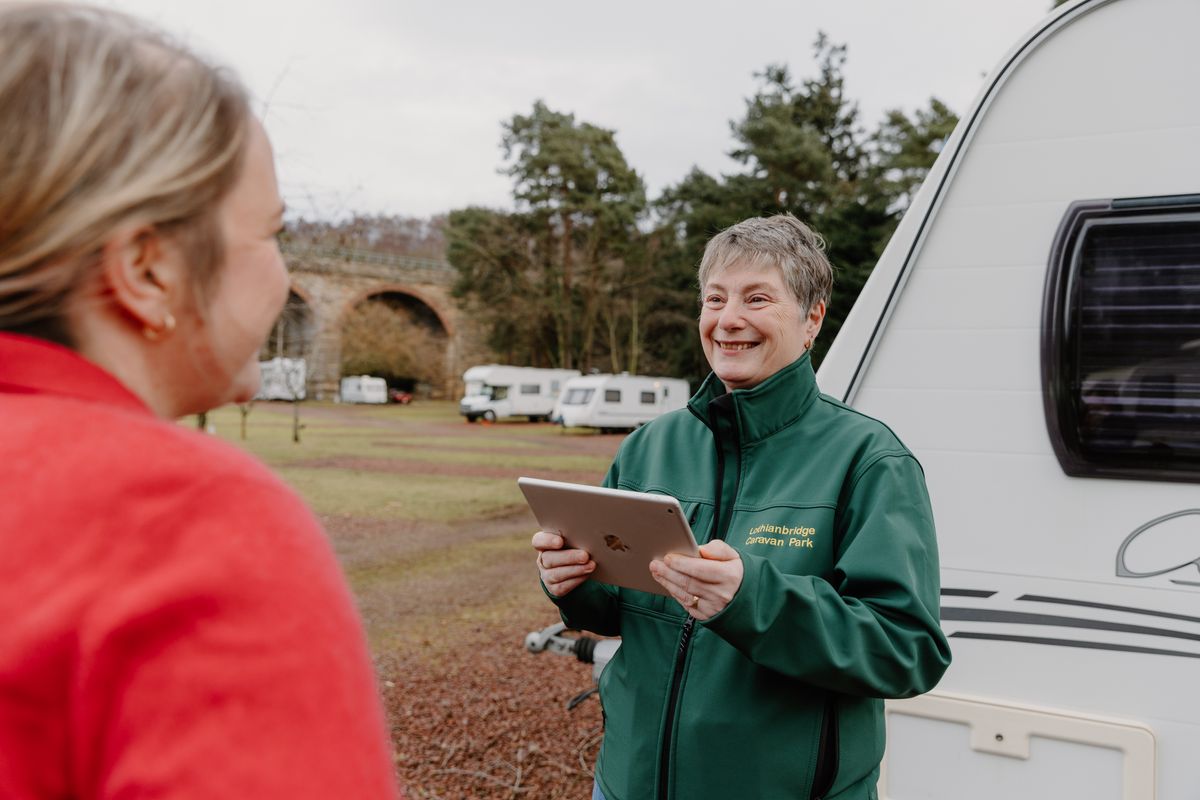 Staff at caravan park