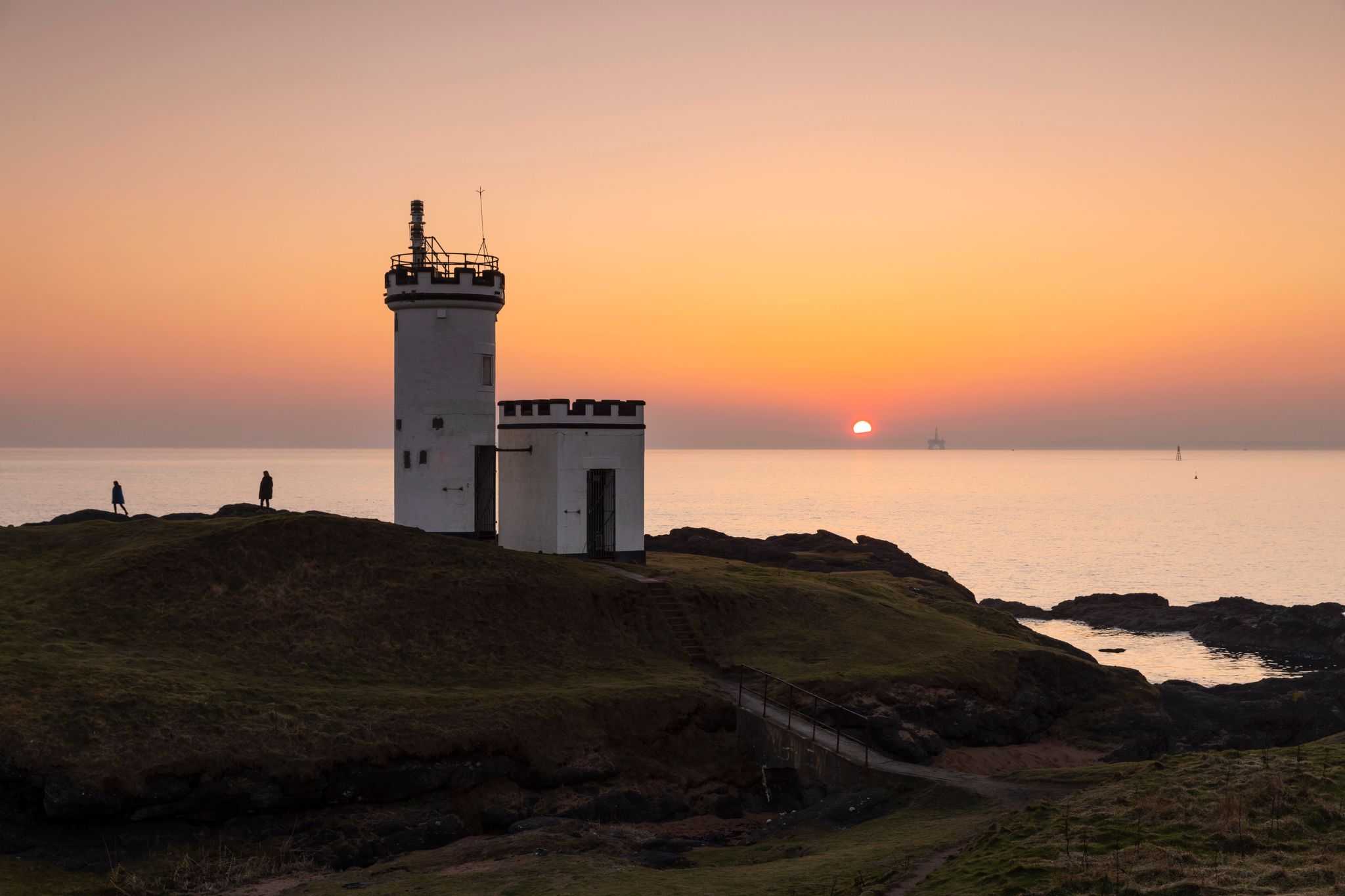 Elie Ness Lighthouse silhouette