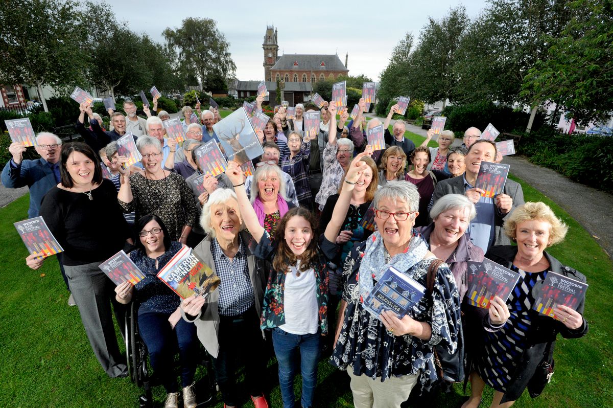 Volunteers all celebrate at the Wigtown Book Festival